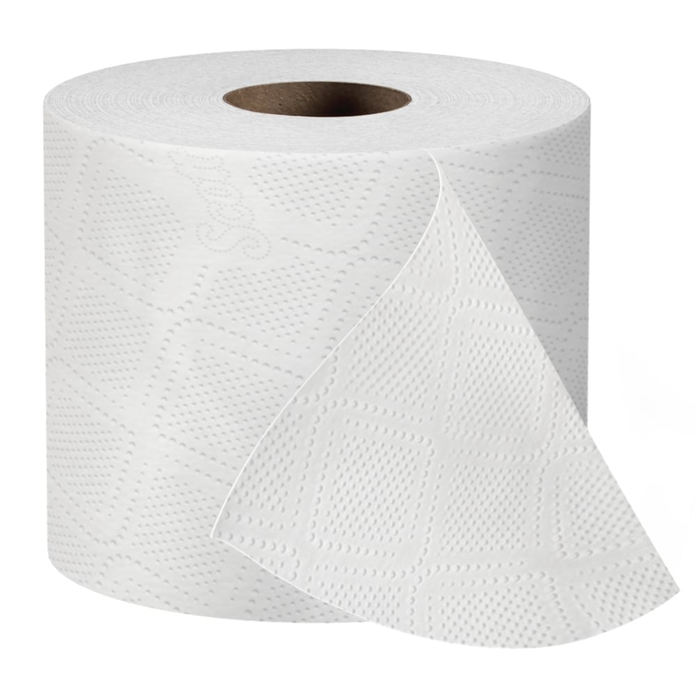 Papier hygiénique en vrac pour les entreprises Scott Essential Professional (05102), rouleaux standard emballés individuellement, 1 épaisseur, blanc, 80 rouleaux/caisse, 1 210 feuilles/rouleau - 05102