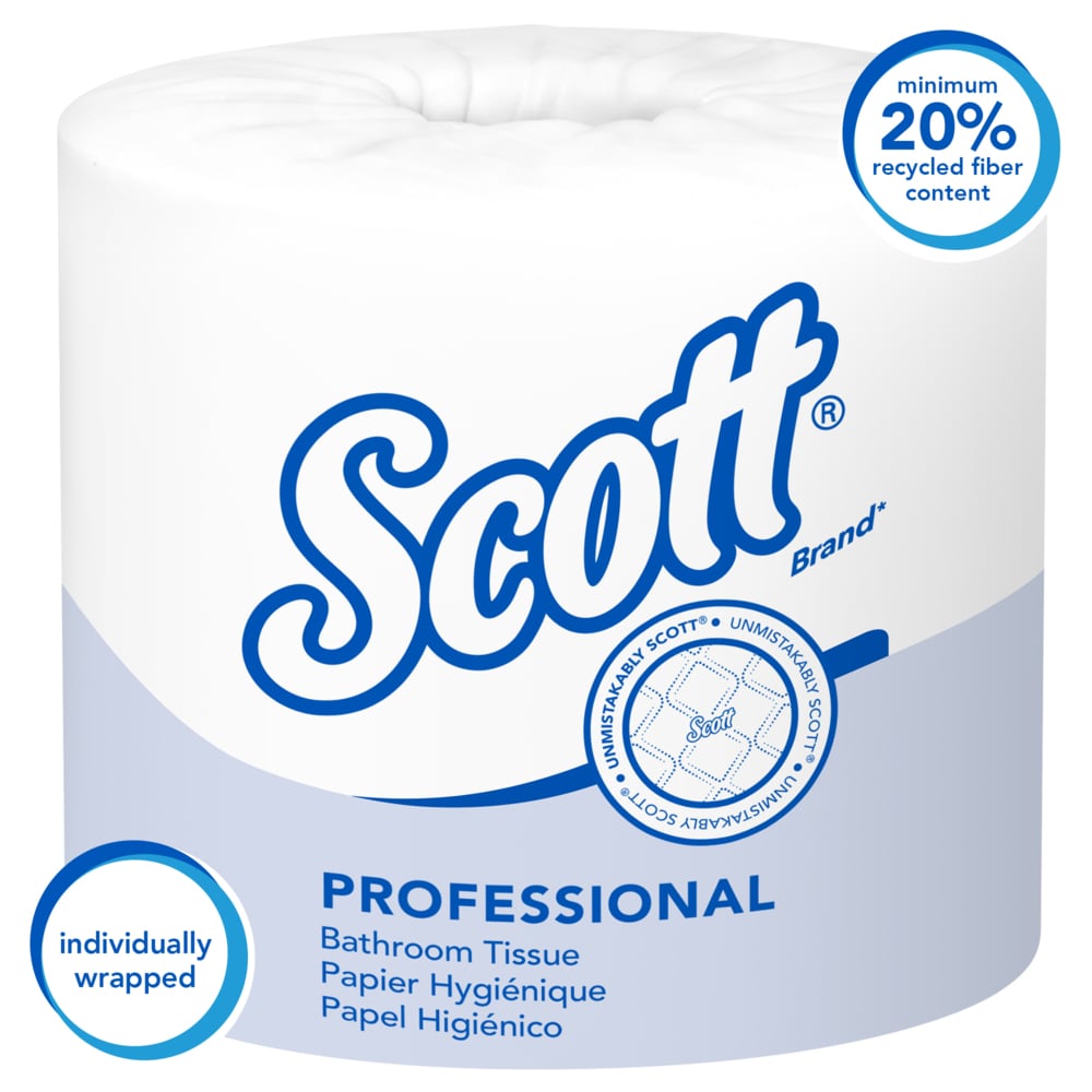 Scott® Professional Standard Roll Toilet Paper (05102), White (1,210 Sheets/Roll, 80 Rolls/Case, 96,800 Sheets/Case) - 05102