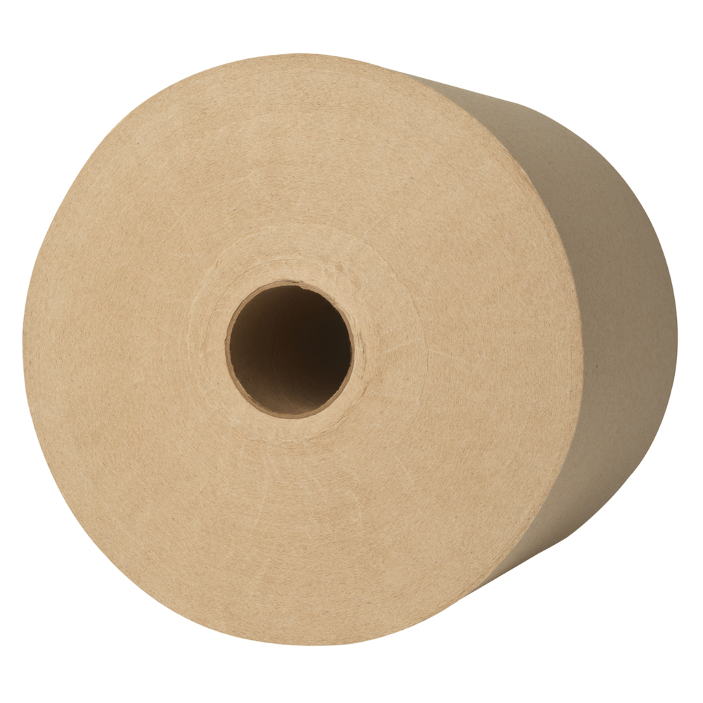 Scott® 100% Recycled Fiber Hard Roll Paper Towels (04142), with Absorbency Pockets™, 1.5" Core, Brown, (12 Rolls/Case, 800'/Roll, 9,600'/Case) - 04142