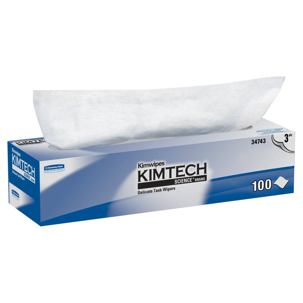 Essuie-tout pour tâches délicates Kimtech™ Science Kimwipes (34743), Blanc, 3 épaisseurs, 15 boîtes Pop-Up/caisse, 100 feuilles/boîte, 1 500 feuilles/caisse;Essuie-tout pour tâches délicates Kimwipes de Kimtech Science (34743), blancs, 3 épaisseurs, 15 boîtes Pop-up/caisse, 119 feuilles/boîte, 1 785 feuilles/caisse - 34743