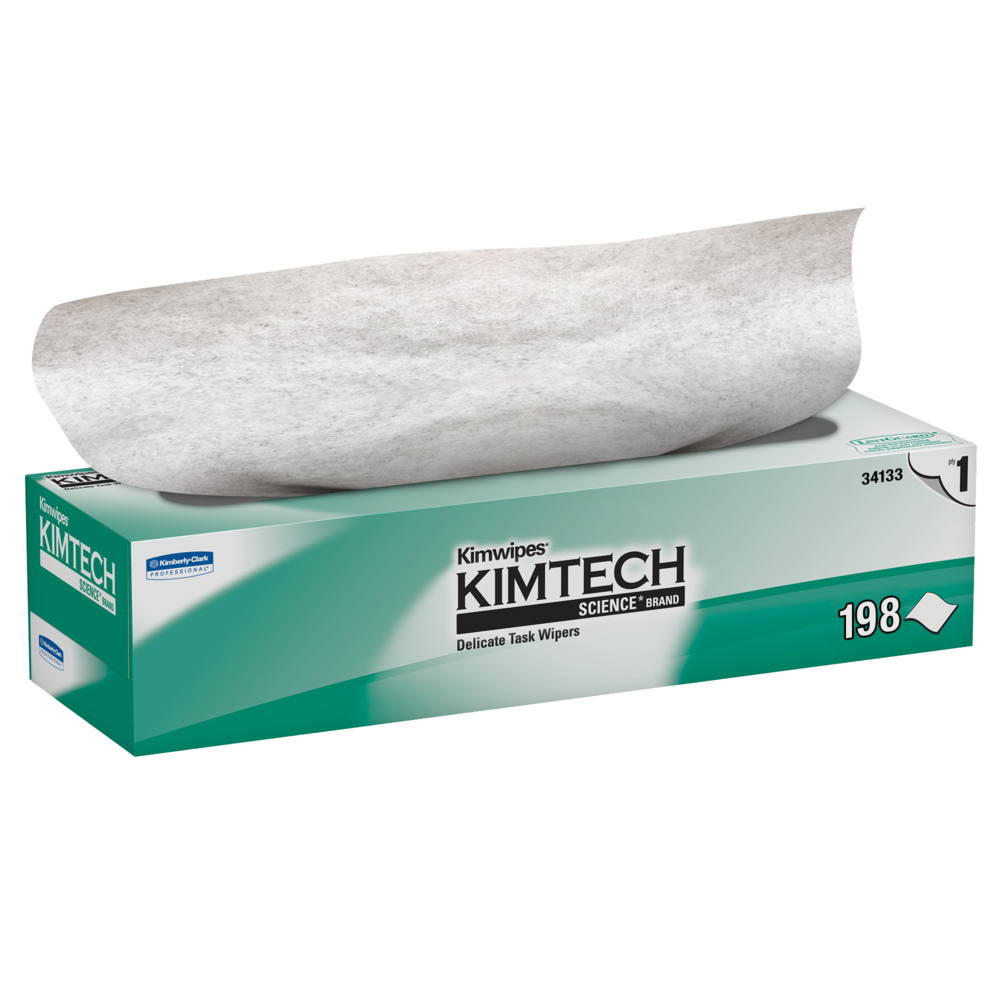 Kimtech Science™ Kimwipes® Delicate Task Wipes (34133), Pop-Up Box, White (198 Sheets/Box, 15 Boxes/Case, 2,970 Sheets/Case) - 34133