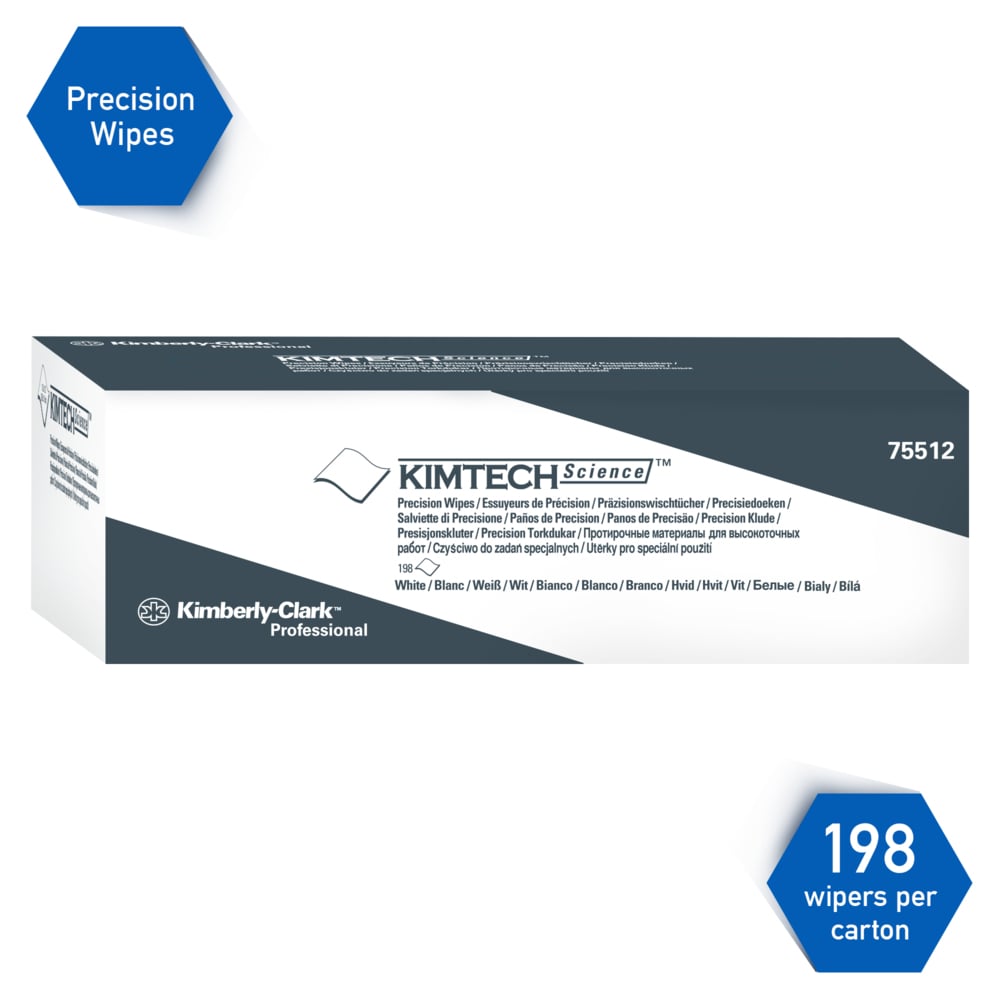 Kimtech™ Science Precision Wipes (75512), White, 15 Pop-Up Boxes / Case, 198 Sheets / Box, 2,970 Sheets / Case - 75512