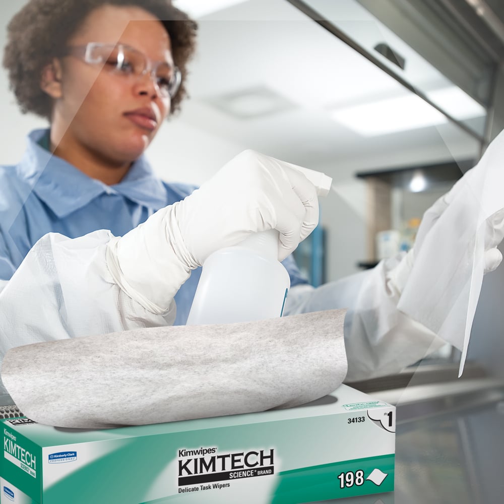 Kimtech Science™ Kimwipes® Delicate Task Wipes (34133), Pop-Up Box, White (198 Sheets/Box, 15 Boxes/Case, 2,970 Sheets/Case) - 34133