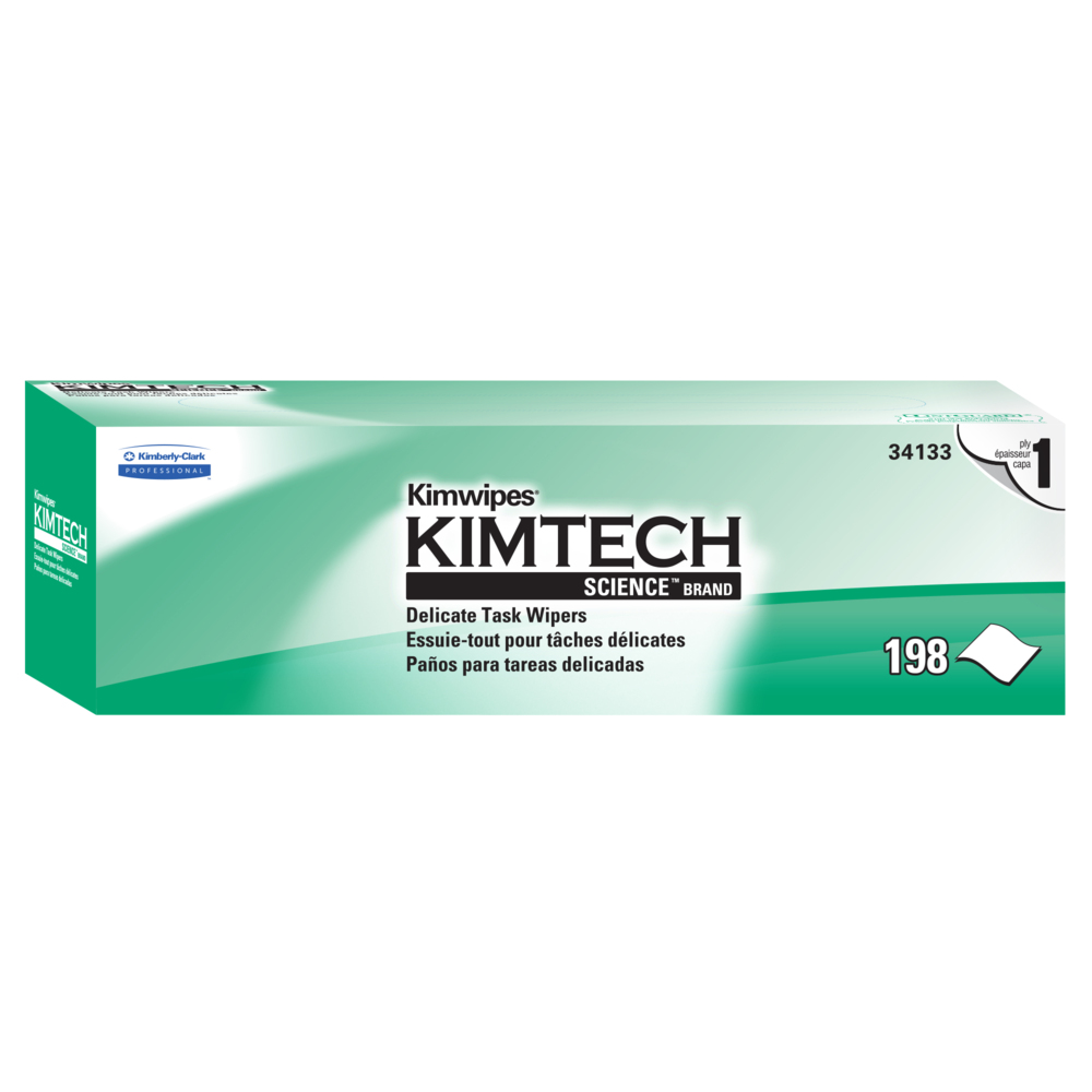 Essuie-tout pour tâches délicates Kimtech Science™ Kimwipes® (34133), boîte Pop-Up, blancs (198 feuilles/boîte, 15 boîtes/caisse, 2 970 feuilles/caisse);Essuie-tout pour tâches délicates Kimwipes de Kimtech Science (34133), blanc, 1 épaisseur, 15 boîtes Pop-up/caisse, 196 feuilles/boîte, 2 940 feuilles/caisse - 34133