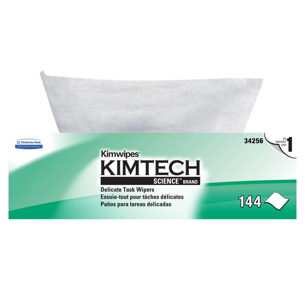 Essuie-tout pour tâches délicates Kimtech Science™ Kimwipes® (34256), boîte Pop-Up, blancs (144 feuilles/boîte, 15 boîtes/caisse, 2 160 feuilles/caisse);Essuie-tout pour tâches délicates Kimwipes de Kimtech Science (34256), blanc, 1 épaisseur, 15 boîtes Pop-up/caisse, 140 feuilles/boîte, 2 100 feuilles/caisse - 34256