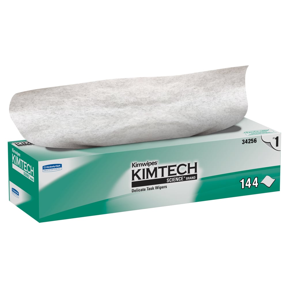 Essuie-tout pour tâches délicates Kimtech Science™ Kimwipes® (34256), boîte Pop-Up, blancs (144 feuilles/boîte, 15 boîtes/caisse, 2 160 feuilles/caisse);Essuie-tout pour tâches délicates Kimwipes de Kimtech Science (34256), blanc, 1 épaisseur, 15 boîtes Pop-up/caisse, 140 feuilles/boîte, 2 100 feuilles/caisse - 34256