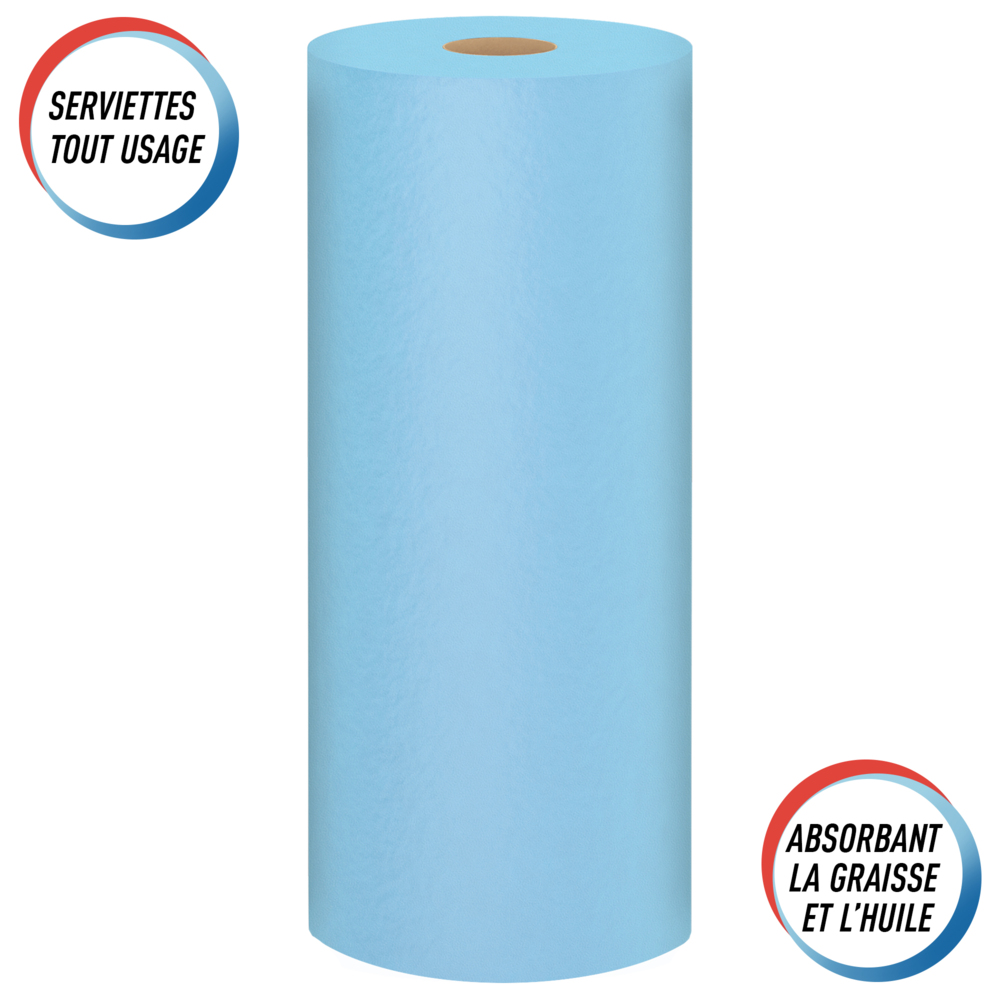 Essuie-mains Scott® Shop Towels Original 75147 - Essuie-mains bleus pour essuyage intensif - 12 paquets de 1 rouleau bleu de 55 essuie-mains jetables (total de 660 essuie-mains) - 75147