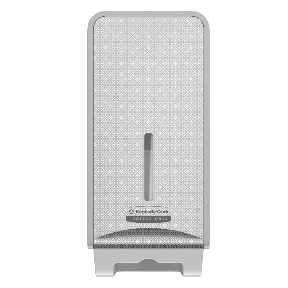 Distributeur de papier toilette plié Kimberly-Clark Professional™ ICON™ (53659), boîtier gris avec façade Mosaïque Argentée ; 1 distributeur et façade par colis - 53659