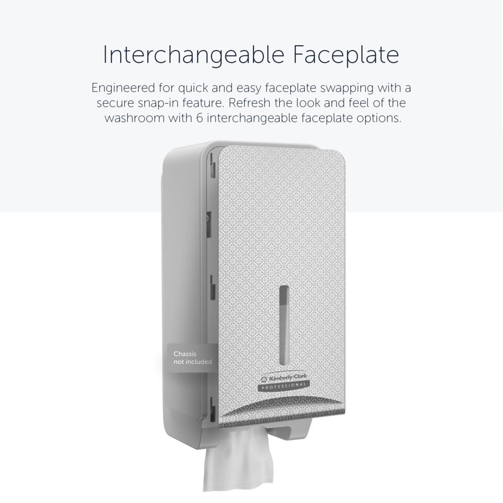 Façade Kimberly-Clark Professional™ ICON™ (58769), Mosaïque Argentée, pour distributeur de papier toilette plié ; 1 façade par colis - 58769