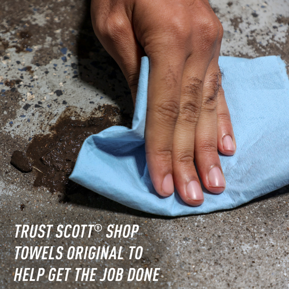 Essuie-mains Scott® Shop Towels Original 75143 - Essuie-mains bleus pour essuyage intensif - 10 paquets de 3 rouleaux bleus de 55 essuie-mains jetables (total de 1 650 essuie-mains) - 75143