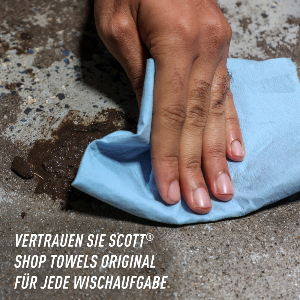 Essuie-mains Scott® Shop Towels Original 75143 - Essuie-mains bleus pour essuyage intensif - 10 paquets de 3 rouleaux bleus de 55 essuie-mains jetables (total de 1 650 essuie-mains) - 75143