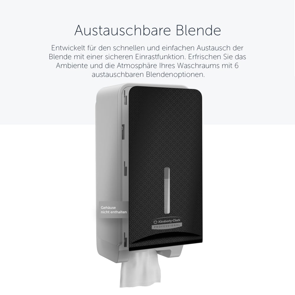 Façade Kimberly-Clark Professional™ ICON™ (58789), Mosaïque Noire, pour distributeur de papier toilette plié ; 1 façade par colis - 58789