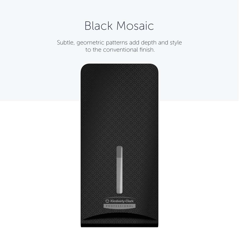 Façade Kimberly-Clark Professional™ ICON™ (58789), Mosaïque Noire, pour distributeur de papier toilette plié ; 1 façade par colis - 58789