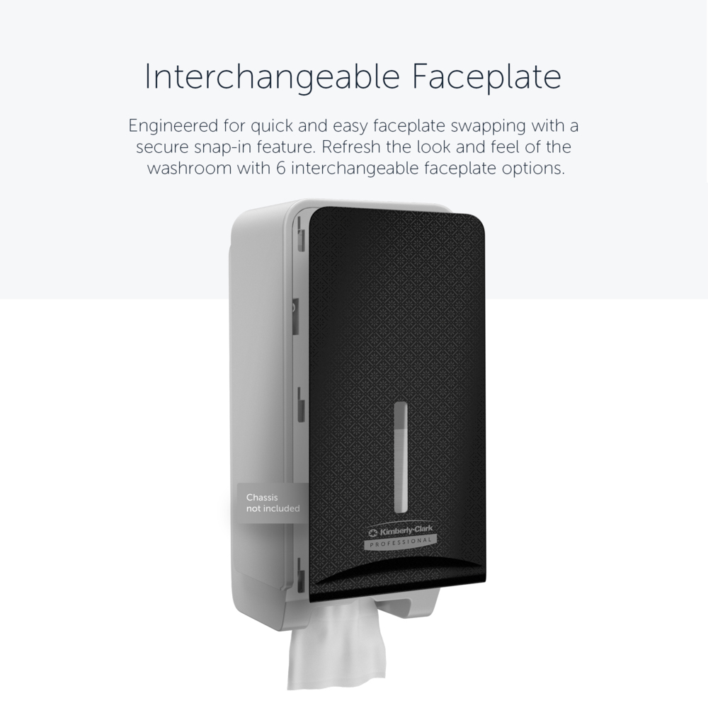 Façade Kimberly-Clark Professional™ ICON™ (58789), Mosaïque Noire, pour distributeur de papier toilette plié ; 1 façade par colis - 58789
