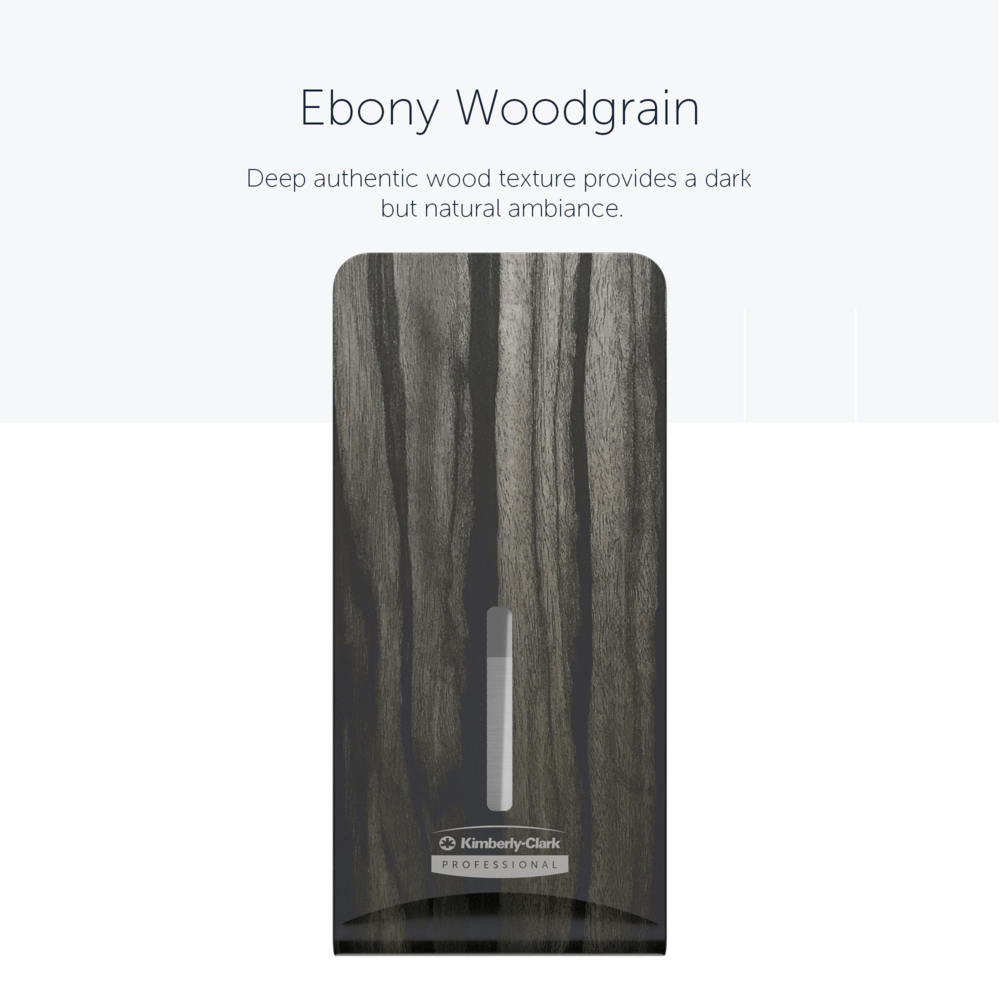 Façade Kimberly-Clark Professional™ ICON™ (58839), Bois d'Ébène, pour distributeur de papier toilette plié ; 1 façade par colis - 58839