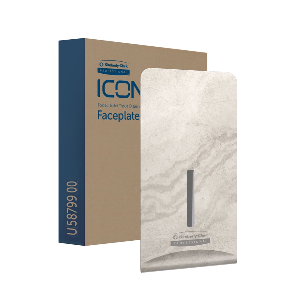 Façade Kimberly-Clark Professional™ ICON™ (58799), Marbre Chaud, pour distributeur de papier toilette plié ; 1 façade par carton - 58799