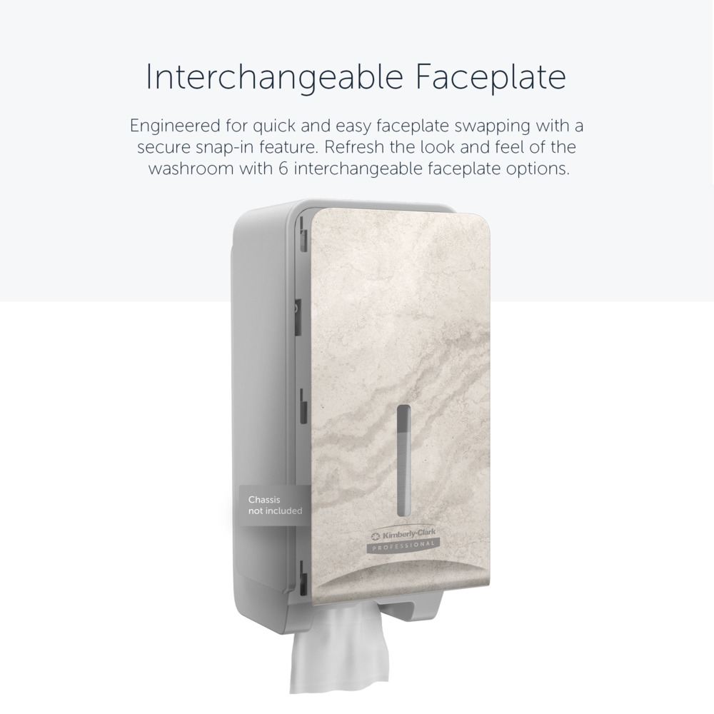 Façade Kimberly-Clark Professional™ ICON™ (58799), Marbre Chaud, pour distributeur de papier toilette plié ; 1 façade par colis - 58799