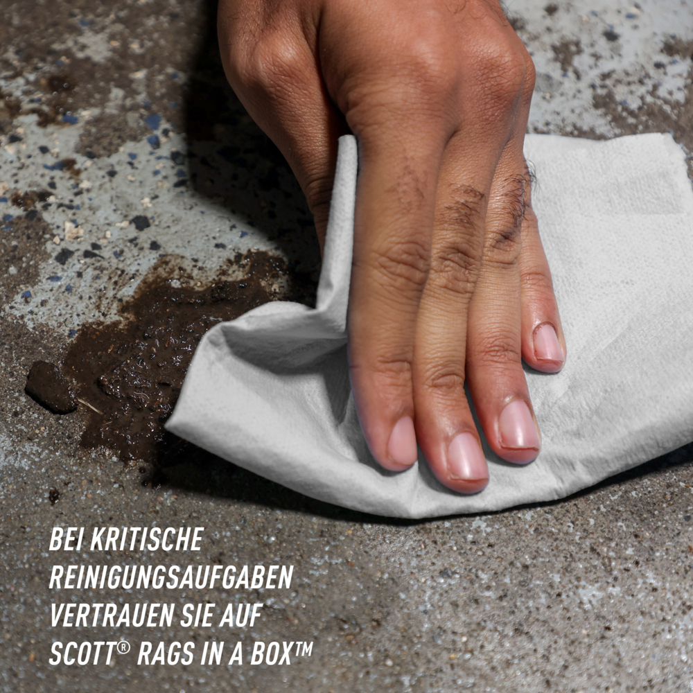 Scott® Rags In A Box™ 75260 - Essuie-mains jetables pour essuyage intensif - 8 boîtes de 200 essuie-mains blancs d'atelier (total de 1 600 essuie-mains) - 75260