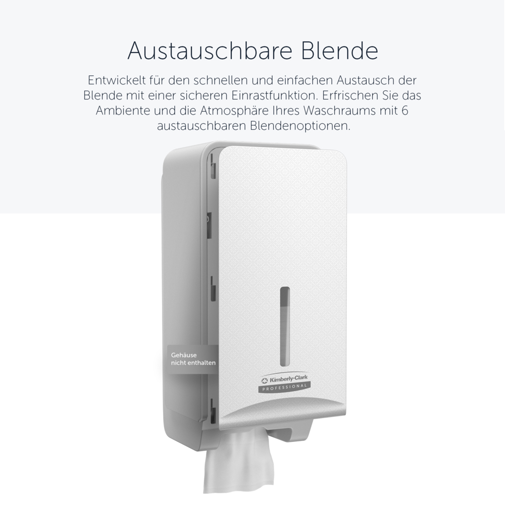 façade Kimberly-Clark Professional™ ICON™ (58779), Mosaïque Blanche, pour distributeur de papier toilette plié ; 1 façade par colis - 58779