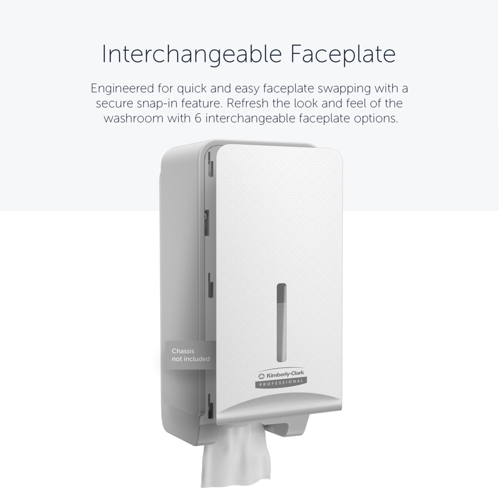 façade Kimberly-Clark Professional™ ICON™ (58779), Mosaïque Blanche, pour distributeur de papier toilette plié ; 1 façade par colis - 58779