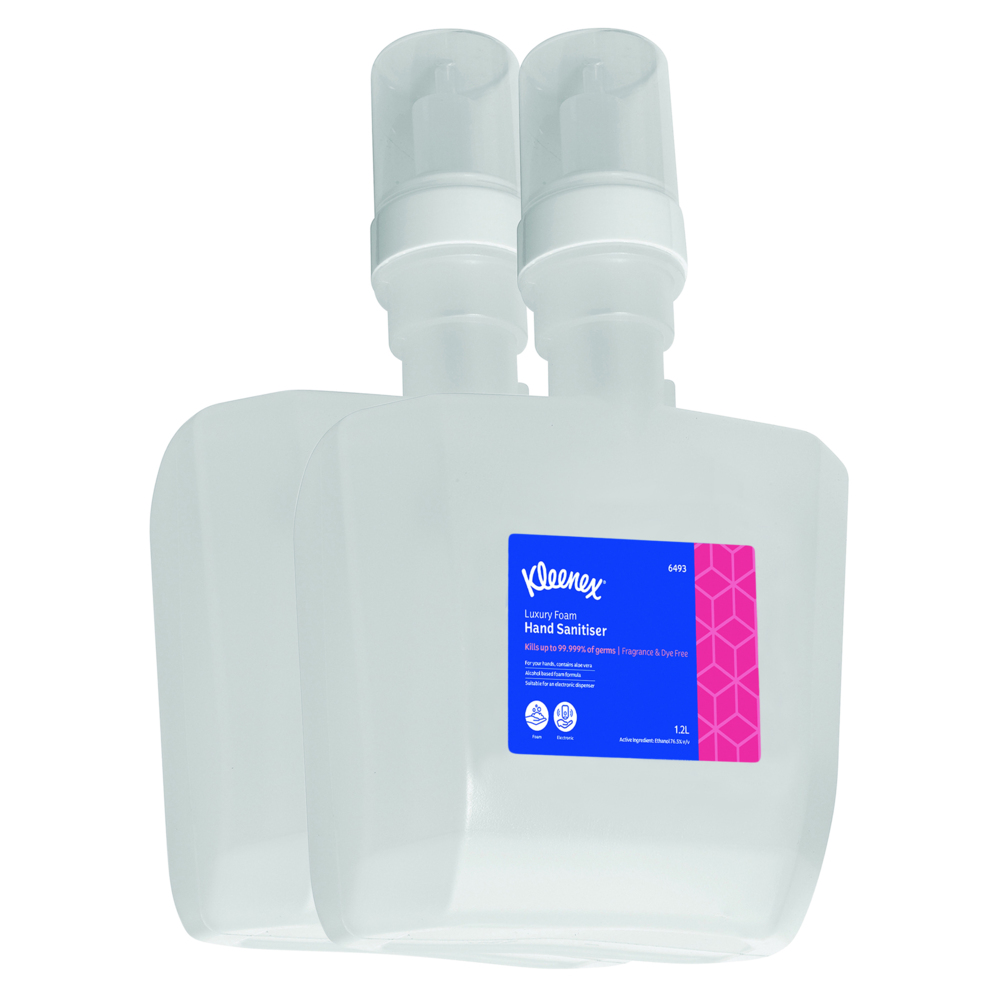 KLEENEX® Alcohol Foam Hand Sanitiser 1.2L (6493), 4 Cartridges / Case, 1.2 Litres / Cartridges (4.8L) - S059628795