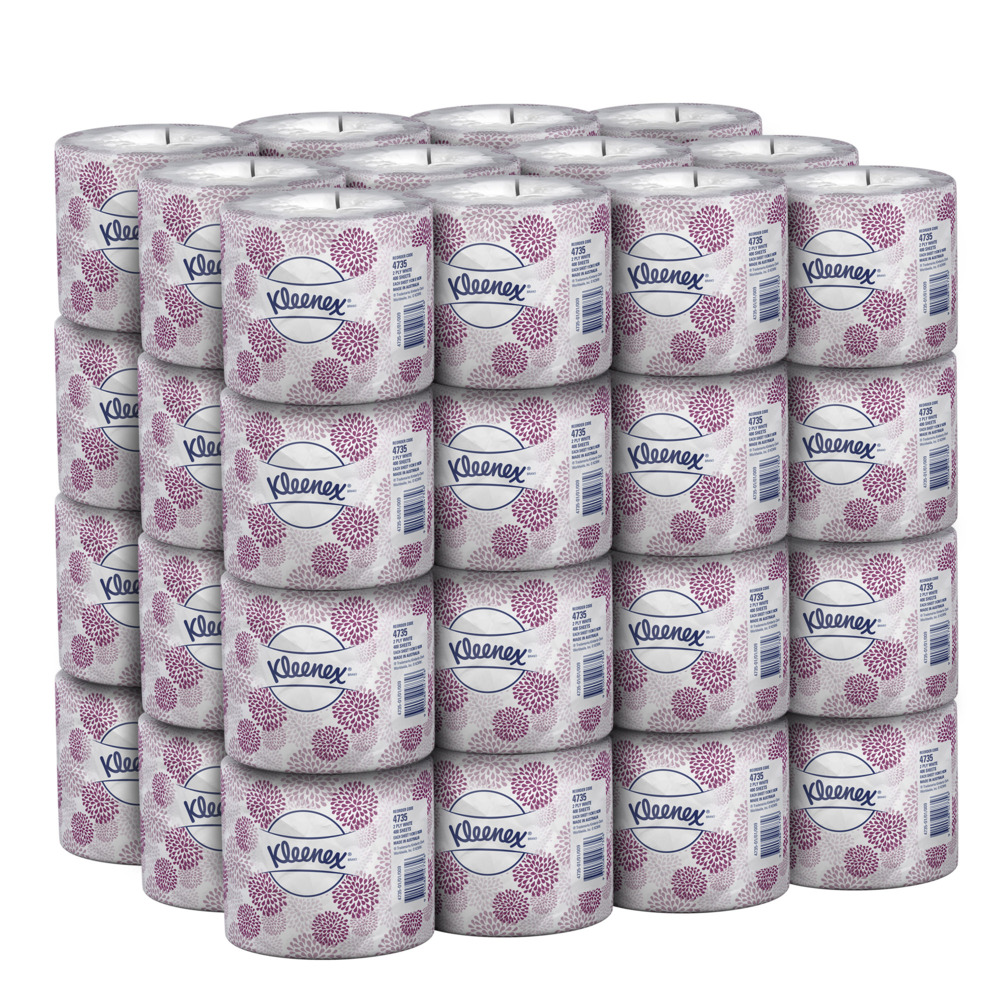 KLEENEX® Toilet Tissue (4735), 2 Ply Toilet Paper, 48 Toilet Rolls / Case, 400 Sheets / Roll (19,200 Sheets)  - S050058890