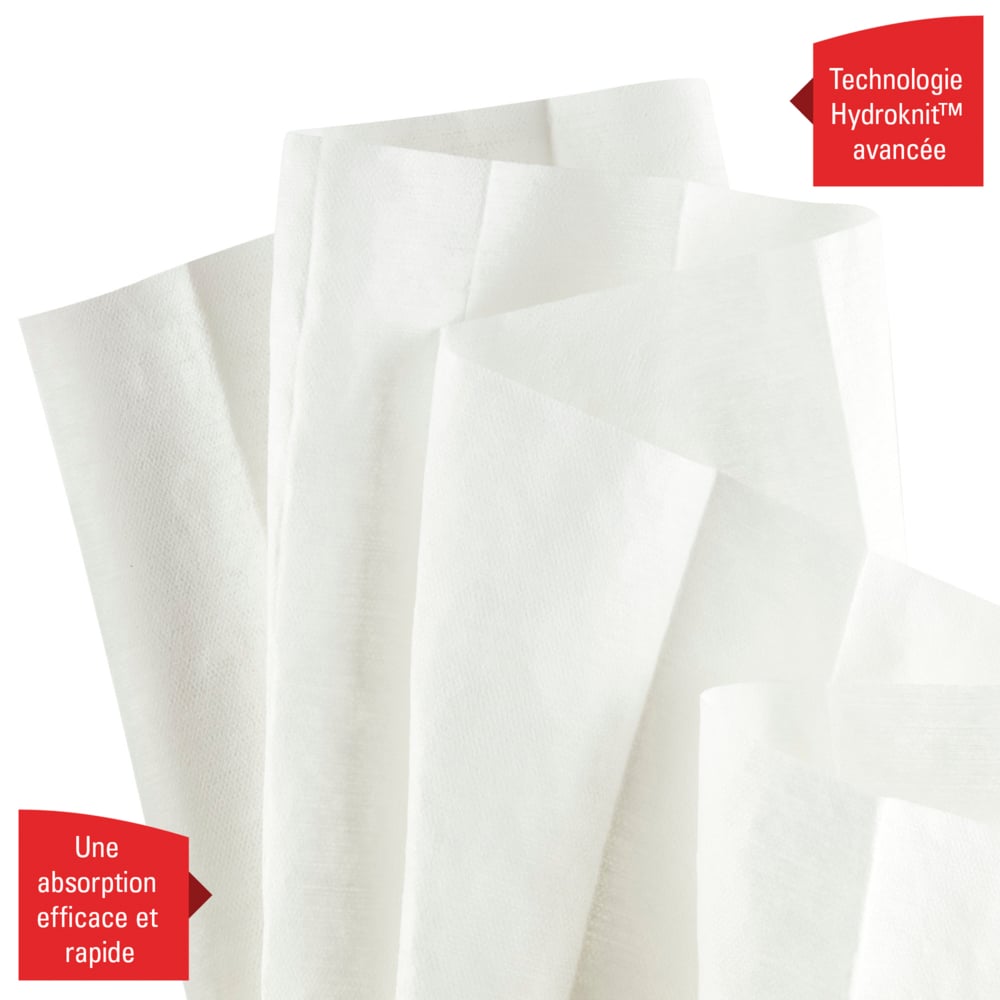 Chiffons WypAll® X60 General Clean™ 6035 – Chiffons blancs – 1 boîte BRAG™ x 200 chiffons de nettoyage blancs - 6035