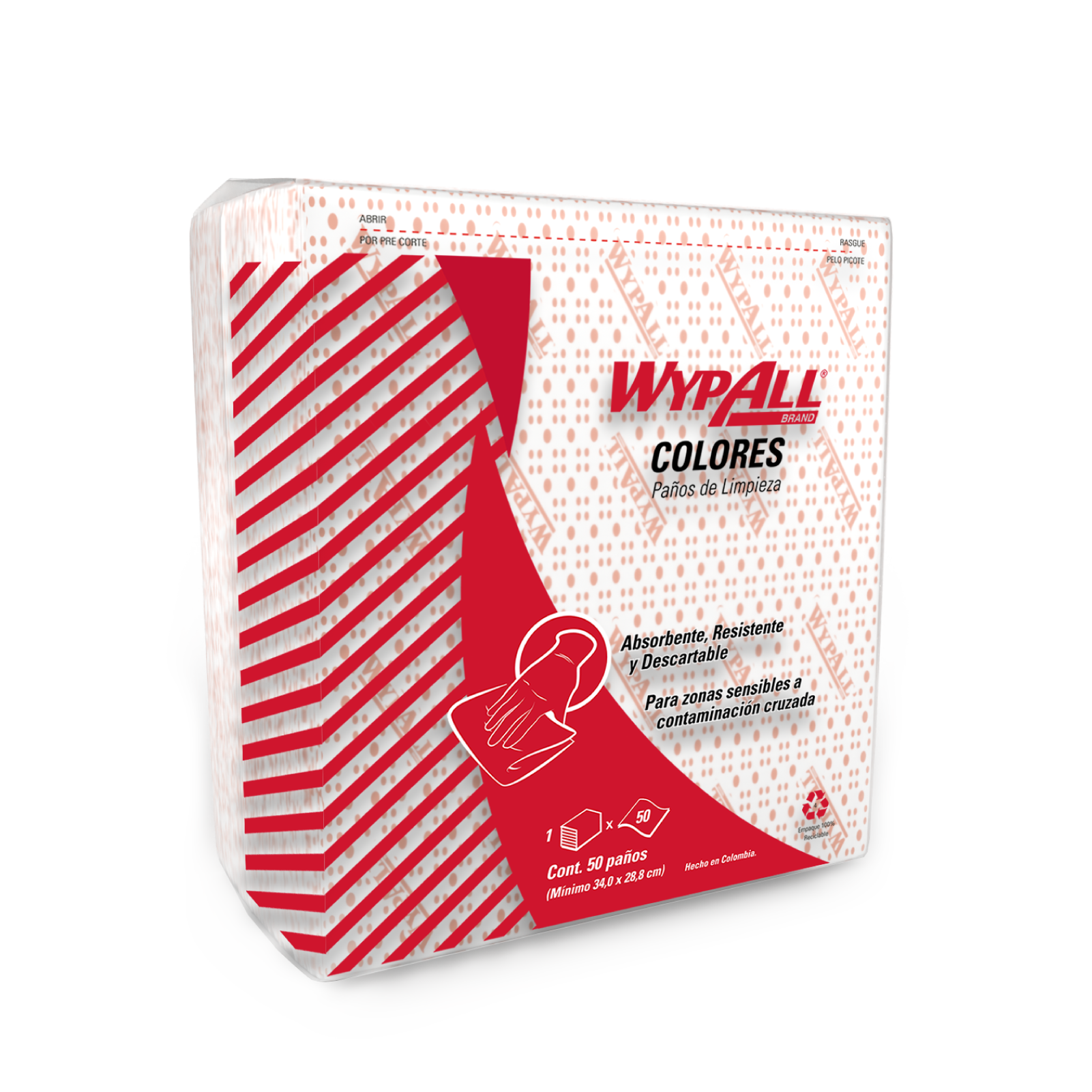 WypAll® Paños de limpieza X50 Rojo Doblados Liso, 30228873, Paños de  Limpieza, 8 paquetes x 50 paños (400 en total)