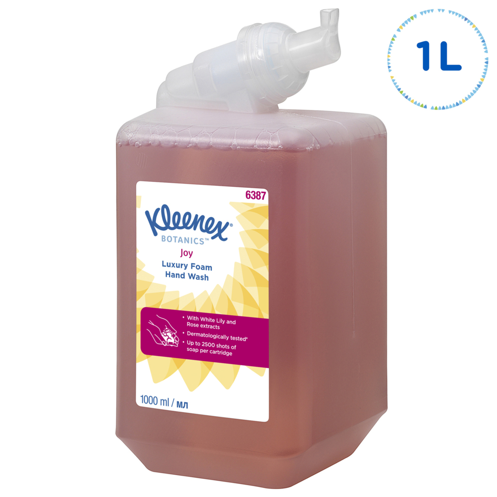Kleenex® Botanics™ Joy Luxury Пенное моющее средство для рук, код 6387, красный цвет, 6 х 1 л (итого 6 л) - 6387
