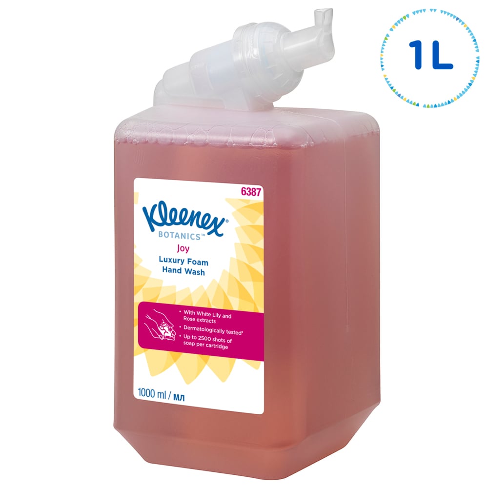 Kleenex® Botanics™ Joy Luxury Пенное моющее средство для рук, код 6387, красный цвет, 6 х 1 л (итого 6 л) - 6387