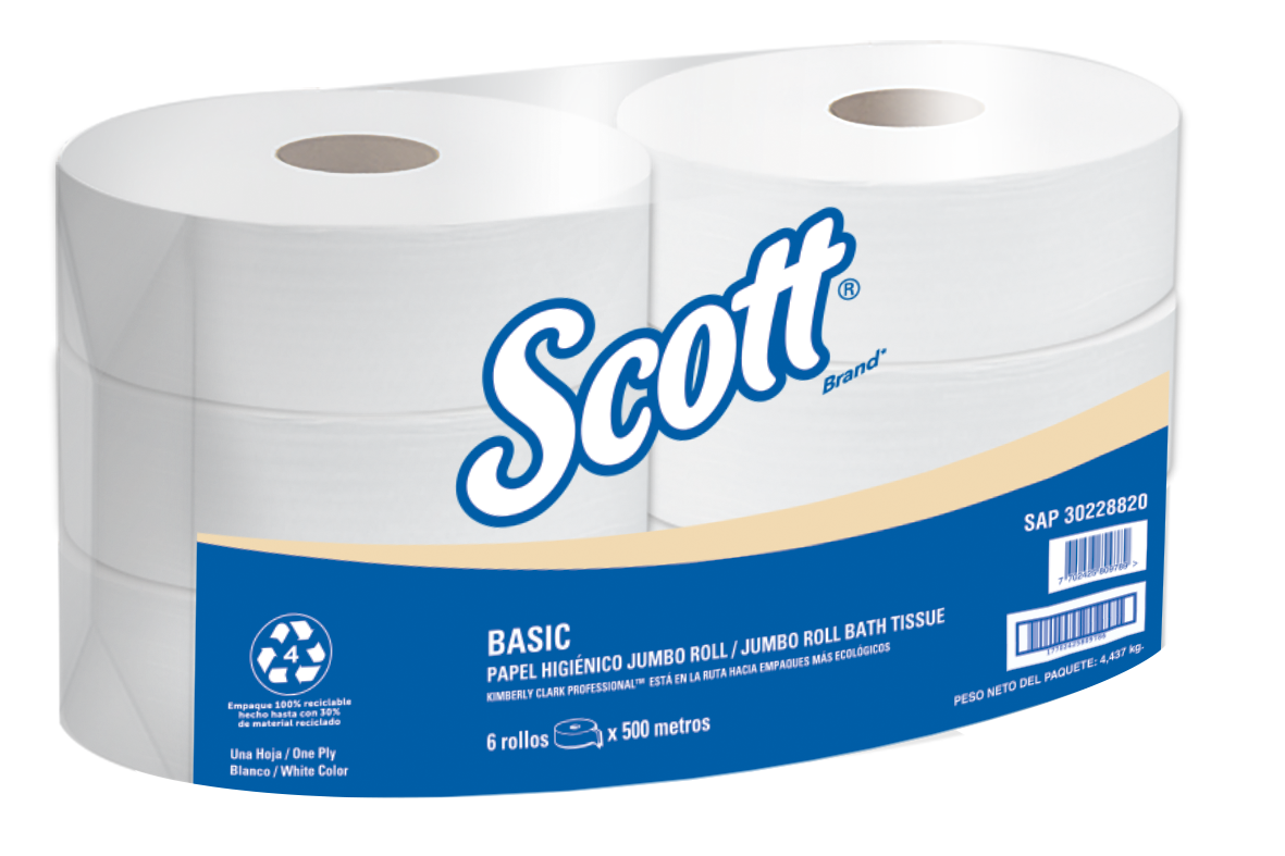 Scott® Basic Papel Higiénico en Rollo 30228820 - Hoja Sencilla
