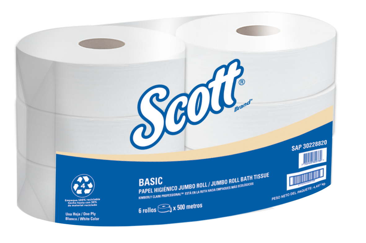 Scott® Essential Papel Higiénico en Rollo 30241021 - 250m/Rollo, 4  Rollos/Caja (1000m)​