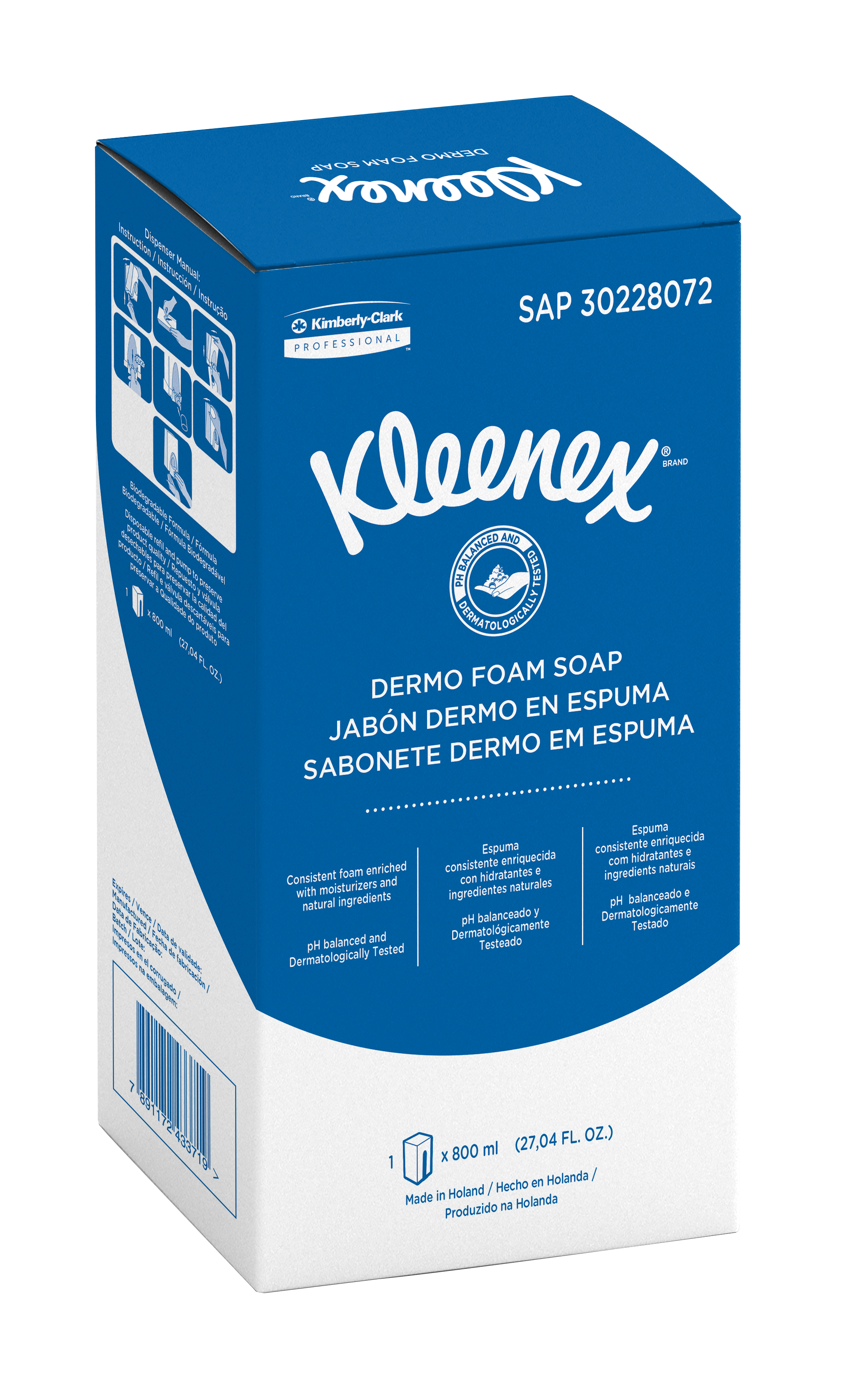 Kleenex® – en Espuma, 800ml/repuesto, 6 30228072