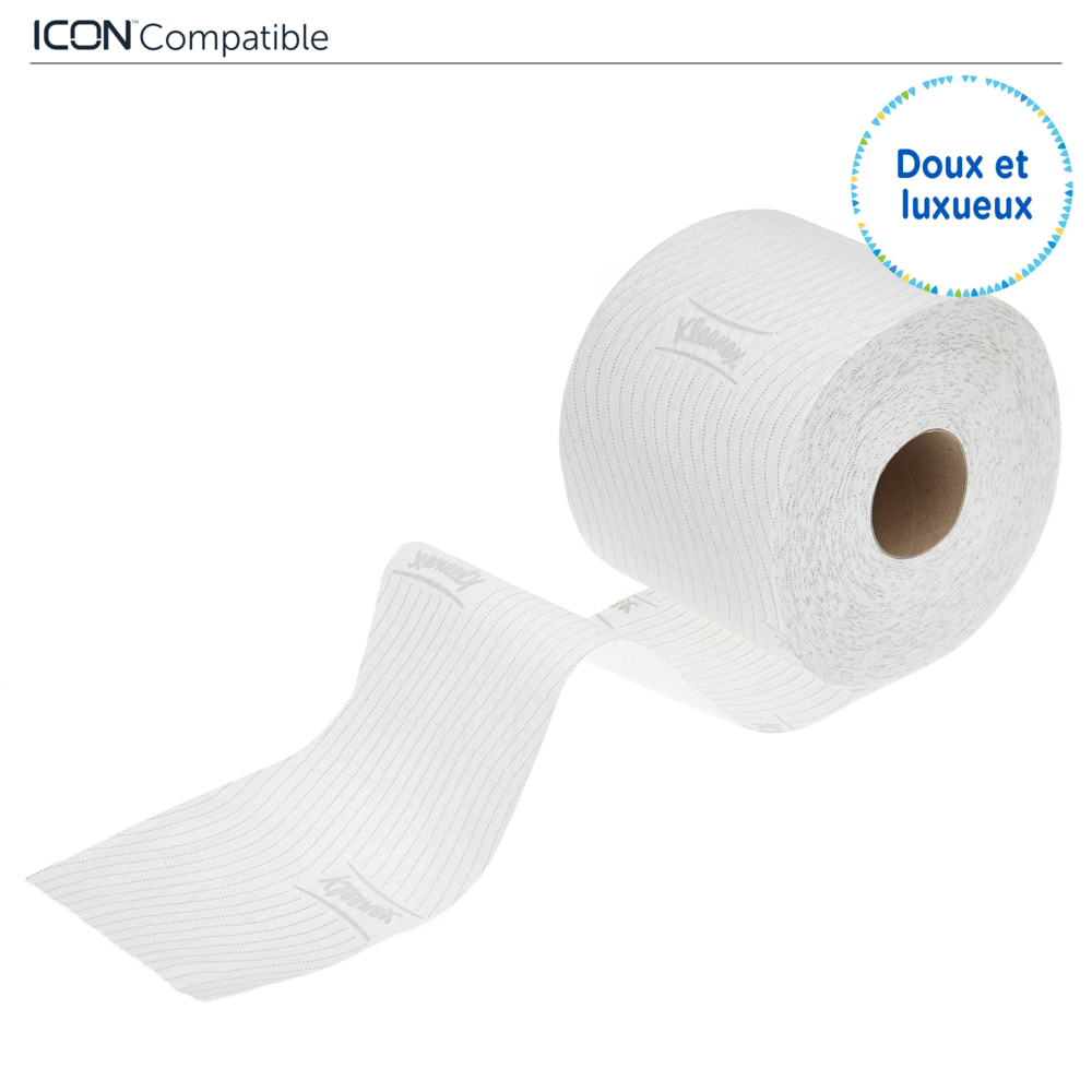 Rouleaux de papier toilette Kleenex® 8440 - 3 plis - 36 rouleaux x 350 feuilles blanches (12 600 feuilles au total) - 8440