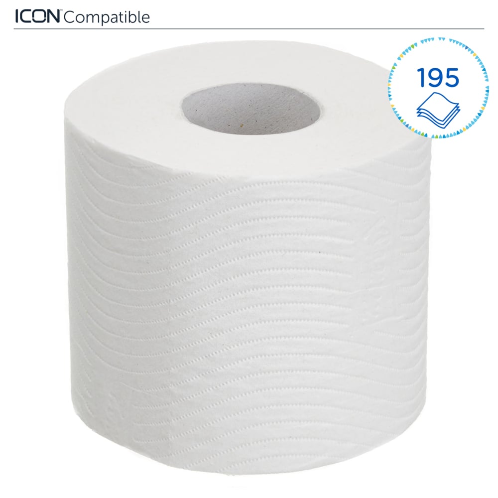 Rouleaux de papier toilette Kleenex® 8459 - 3 plis - 8 paquets de 9 rouleaux x 195 feuilles blanches (72 rouleaux/14 040 feuilles au total) - 8459