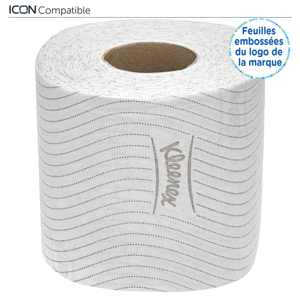 Rouleaux de papier toilette Kleenex® 8440 - 3 plis - 36 rouleaux x 350 feuilles blanches (12 600 feuilles au total) - 8440