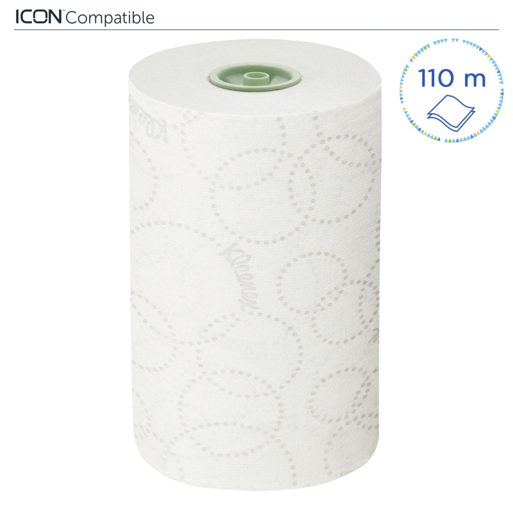 Rouleaux d'essuie-mains Kleenex® Ultra™ Slimroll™ 6783 - rouleaux d'essuie-mains en papier 2 plis E-Roll - 6 x rouleaux de 110 m d'essuie-mains en papier blanc (660 m au total) - 6783