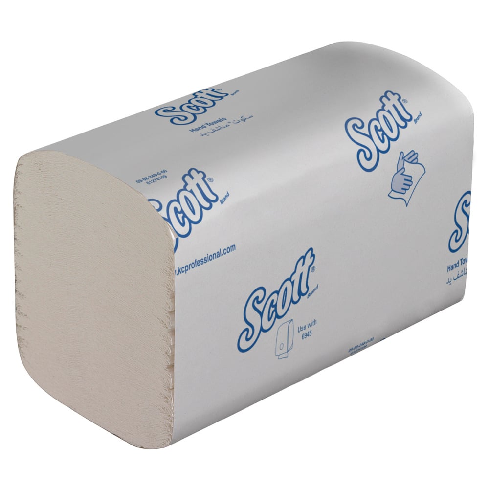 Petits essuie-mains enchevêtrés Scott® Essential™ 6637 - 15 paquets de 340 formats blancs 1 épaisseur - 6637