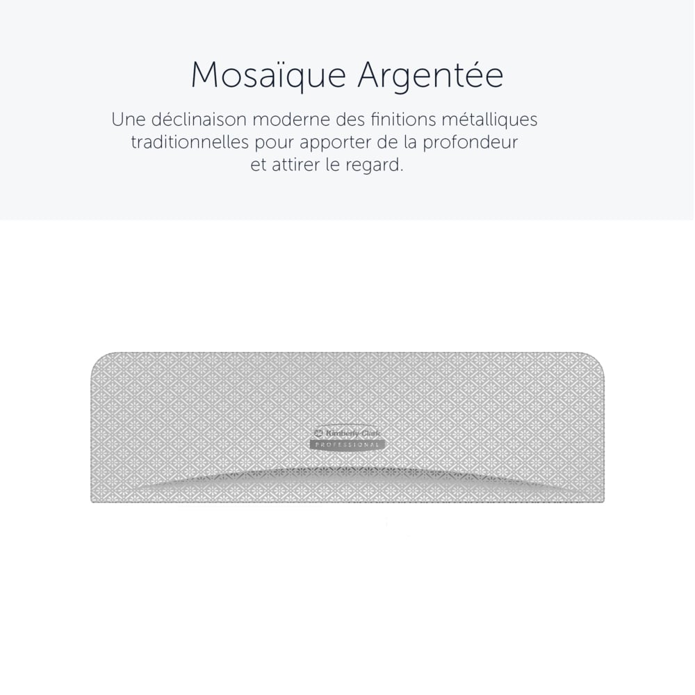 Façade Kimberly-Clark Professional™ ICON™ (58762), Mosaïque Argentée, pour distributeur de papier toilette standard horizontal à 2 rouleaux ; 1 façade par colis - 58762