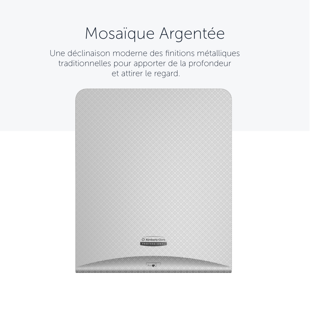 Façade Kimberly-Clark Professional™ ICON™ (58760), Mosaïque Argentée, pour distributeur électronique d'essuie-mains en rouleau ; 1 façade par colis - 58760