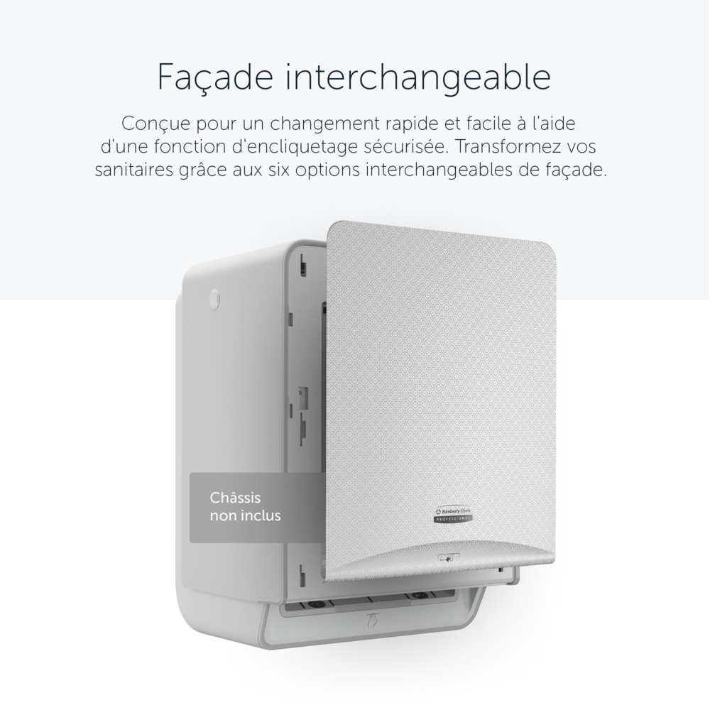 Façade Kimberly-Clark Professional™ ICON™ (58760), Mosaïque Argentée, pour distributeur électronique d'essuie-mains en rouleau ; 1 façade par colis - 58760