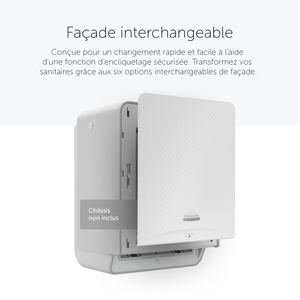 Façade Kimberly-Clark Professional™ ICON™ (58770), Mosaïque Blanche, pour distributeur électronique d'essuie-mains en rouleau ; 1 façade par colis - 58770