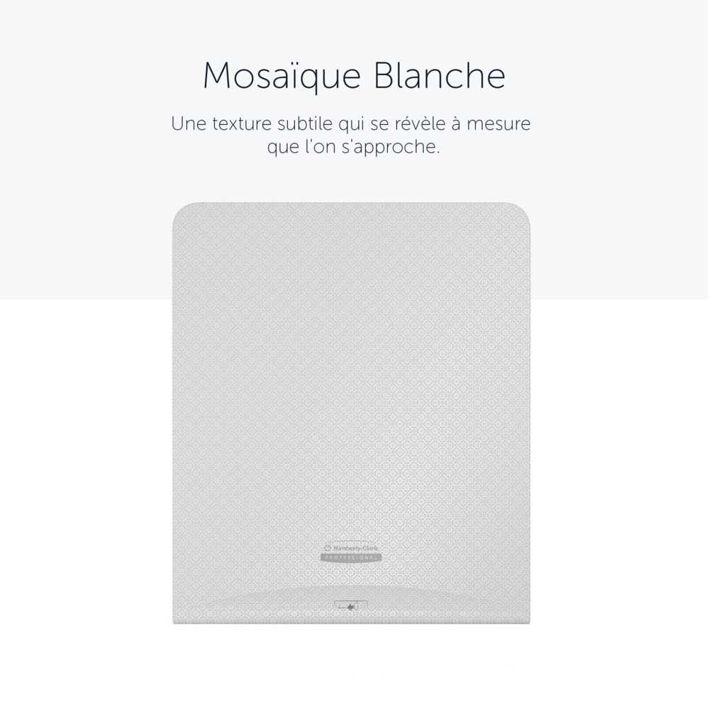 Façade Kimberly-Clark Professional™ ICON™ (58770), Mosaïque Blanche, pour distributeur électronique d'essuie-mains en rouleau ; 1 façade par colis - 58770