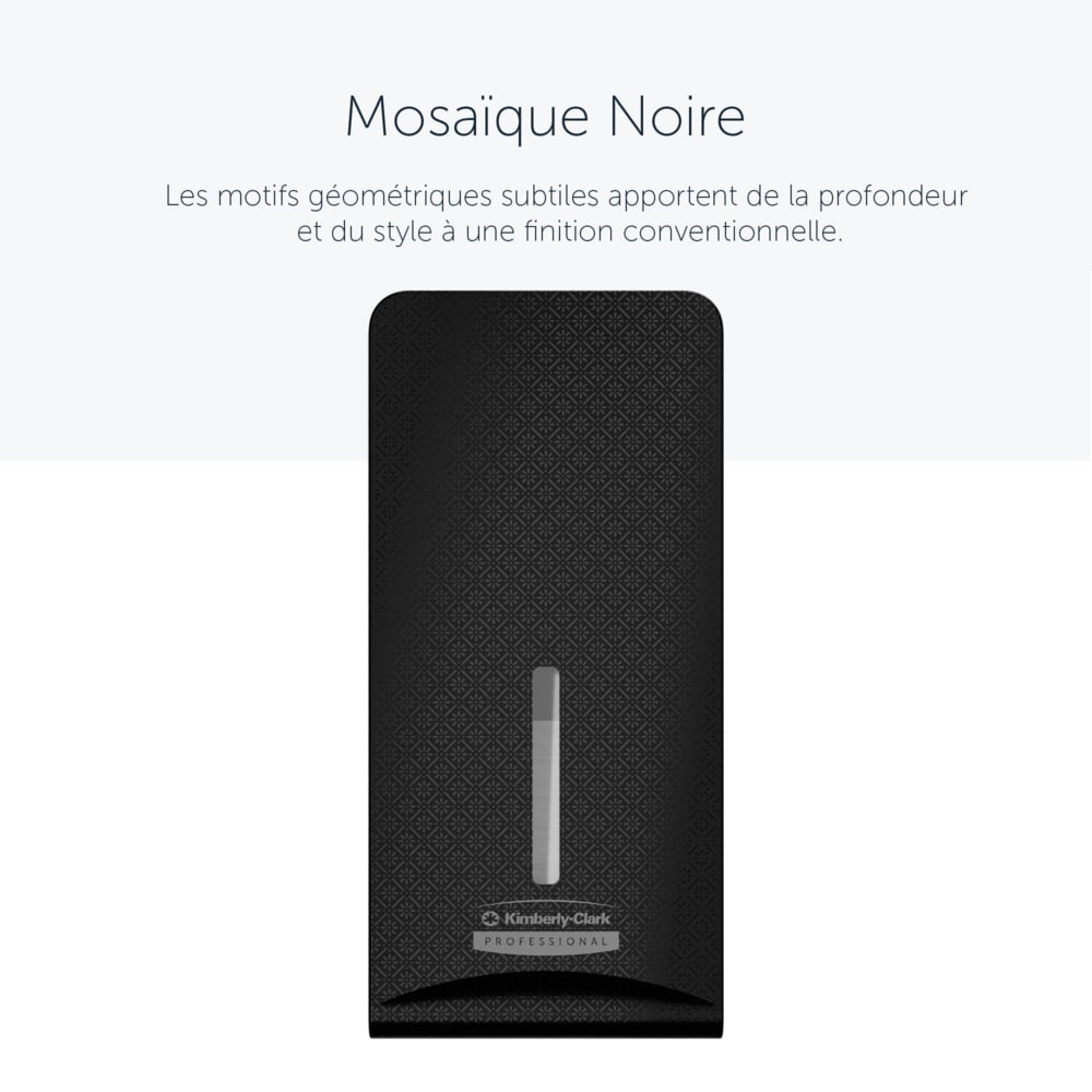 Façade Kimberly-Clark Professional™ ICON™ (58789), Mosaïque Noire, pour distributeur de papier toilette plié ; 1 façade par colis - 58789