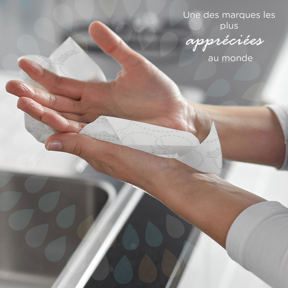 Rouleaux d'essuie-mains Kleenex® Ultra™ 6782 - rouleaux d'essuie-mains en papier E-Roll 2 plis grand format - 6 x rouleaux de 200 m d'essuie-mains en papier blanc (1 200 m au total) - 6782