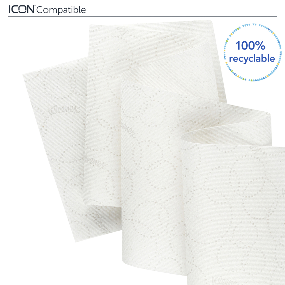 Rouleaux d'essuie-mains Kleenex® Slimroll™ 6648 - rouleaux d'essuie-mains en papier E-Roll - 6 x rouleaux de 135 m d'essuie-mains en papier blanc (810 m au total) - 6648