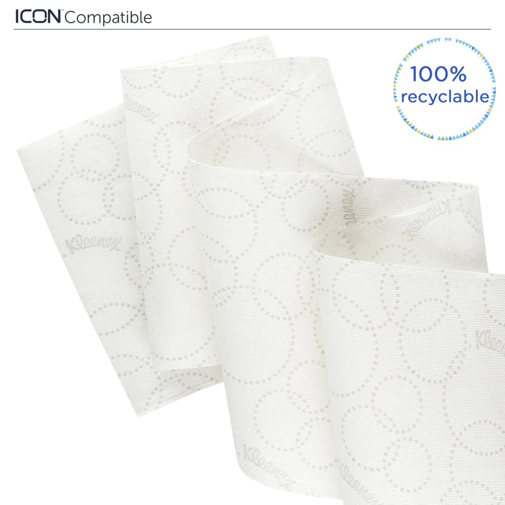 Rouleaux d'essuie-mains Kleenex® Ultra™ Slimroll™ 6783 - rouleaux d'essuie-mains en papier 2 plis E-Roll - 6 x rouleaux de 110 m d'essuie-mains en papier blanc (660 m au total) - 6783