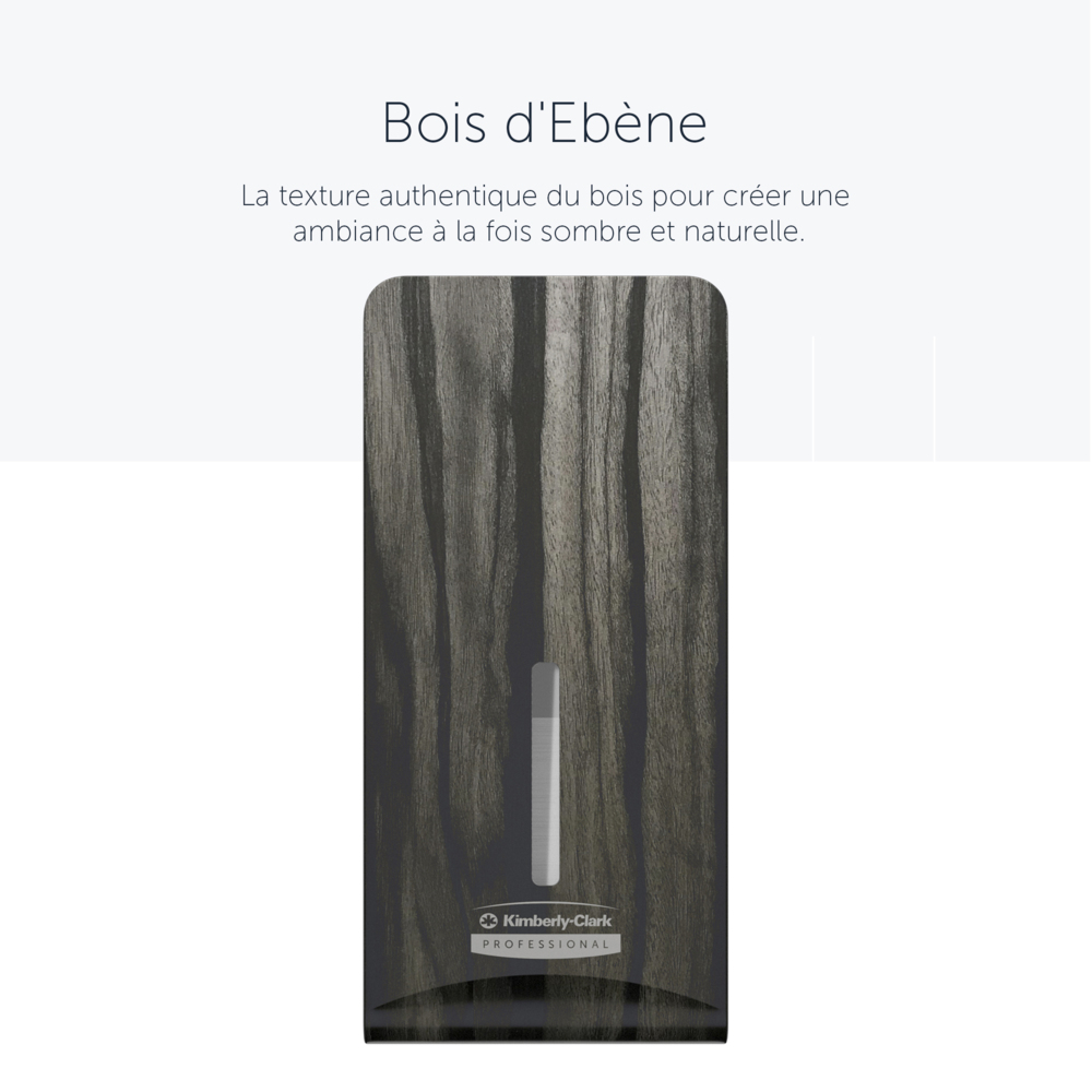 Façade Kimberly-Clark Professional™ ICON™ (58839), Bois d'Ébène, pour distributeur de papier toilette plié ; 1 façade par colis - 58839