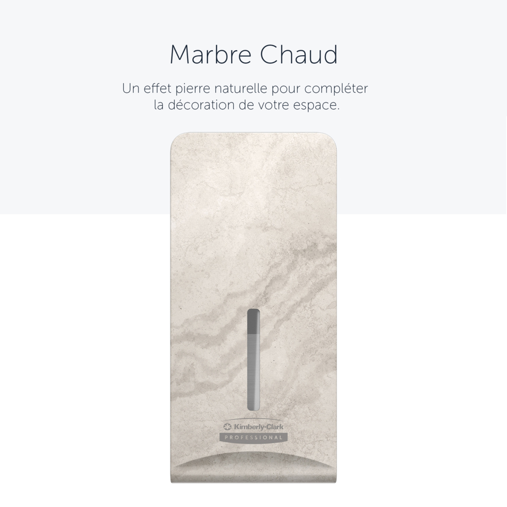 Façade Kimberly-Clark Professional™ ICON™ (58799), Marbre Chaud, pour distributeur de papier toilette plié ; 1 façade par colis - 58799