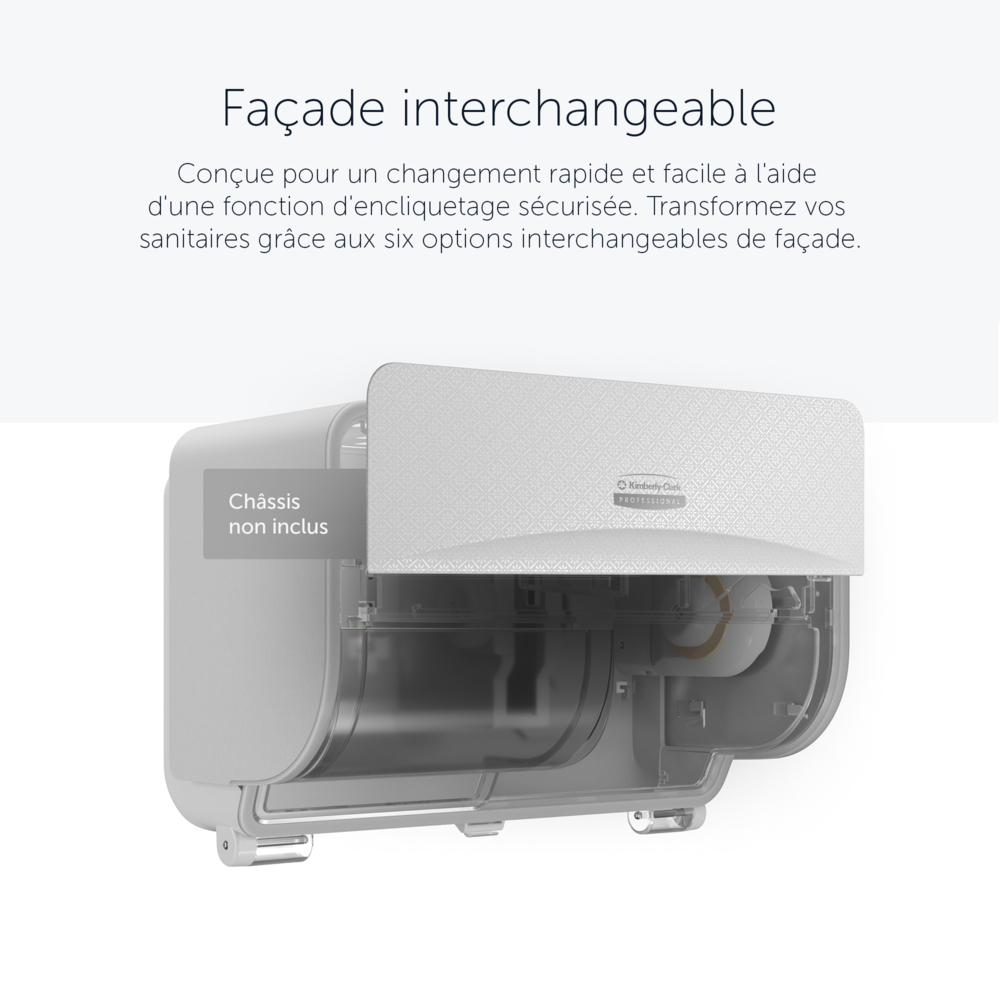 Façade Kimberly-Clark Professional™ ICON™ (58772), Mosaïque Blanche, pour distributeur de papier toilette standard horizontal à 2 rouleaux ; 1 façade par colis - 58772